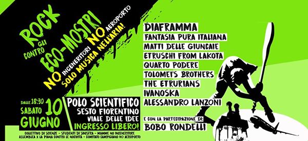 [COMUNICATO] Presentato Rock contro gli Ecomostri – Il 10 Giugno #solomusicanellaria a Firenze